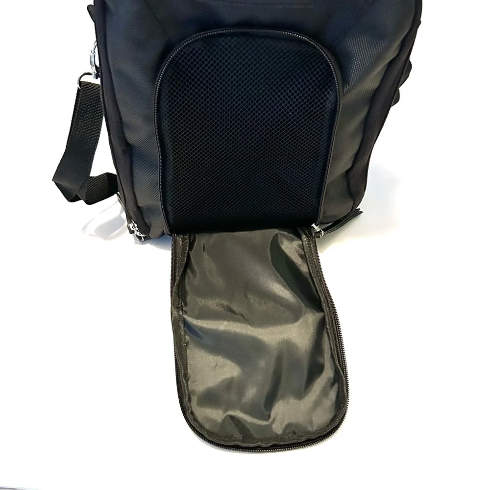 Greg Norman Collection Black Men's Travel Golf Shoe Bag with Shoulder Strap NEW